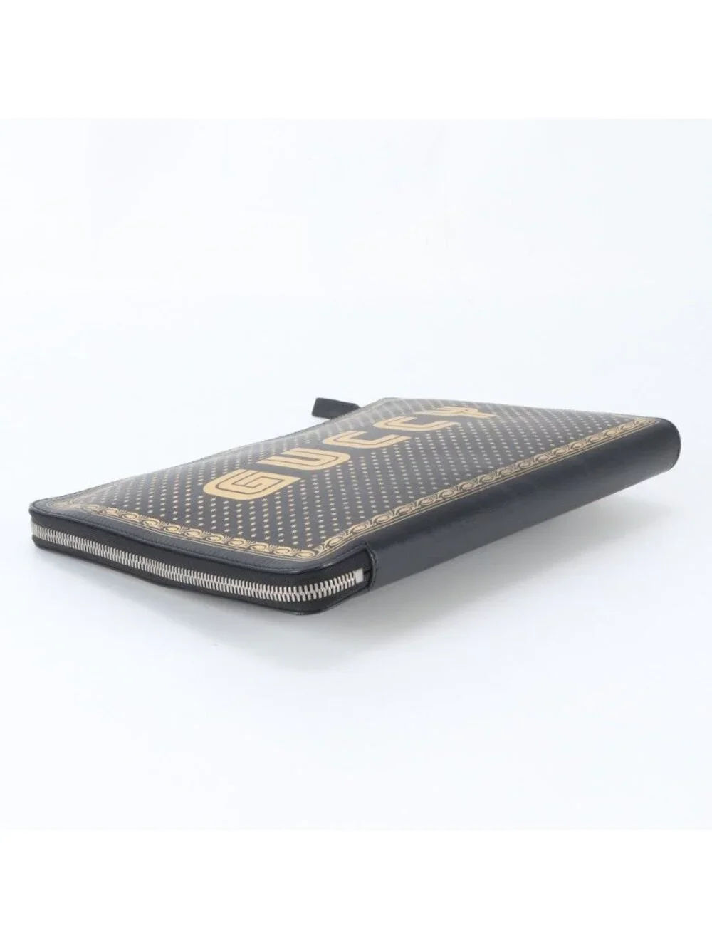 Gucci Sega Collaboration Guccy Print Leather Business Clutch